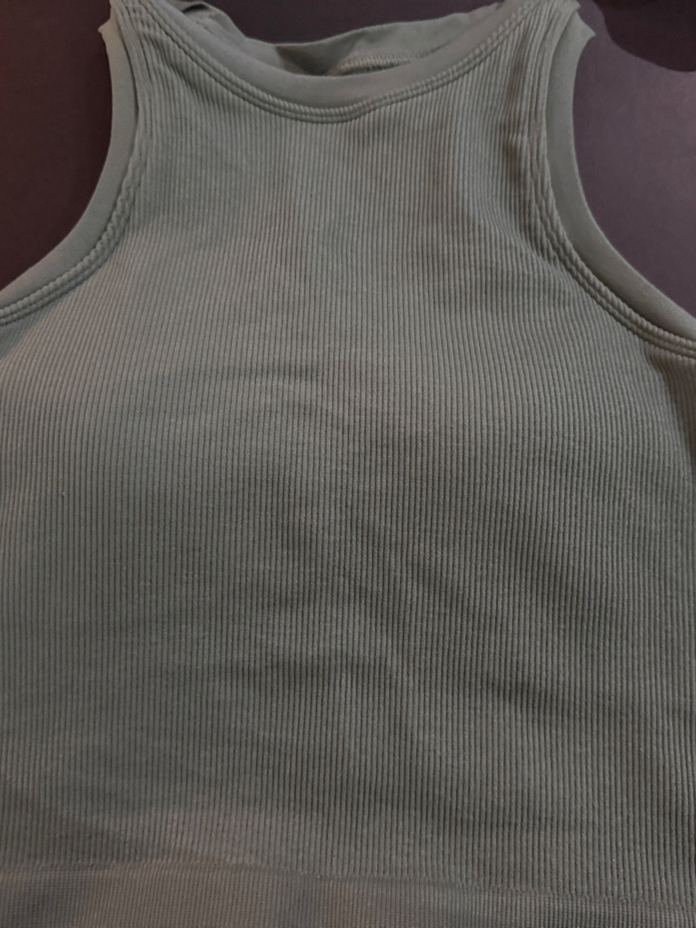 Sleeveless Ribbed Tank Top in Sage Green